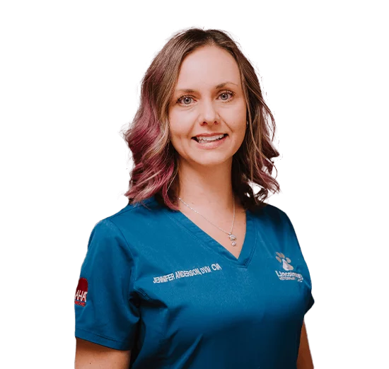 dr jen anderson in teal scrubs